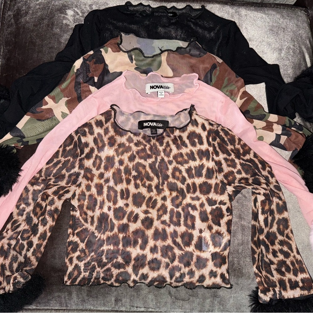 NOVA Kids mesh top with fur.